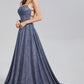 Sparkly Sequins Criss Cross Prom Dresses with Trailing