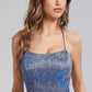 Sparkly Sequins Criss Cross Prom Dresses with Trailing