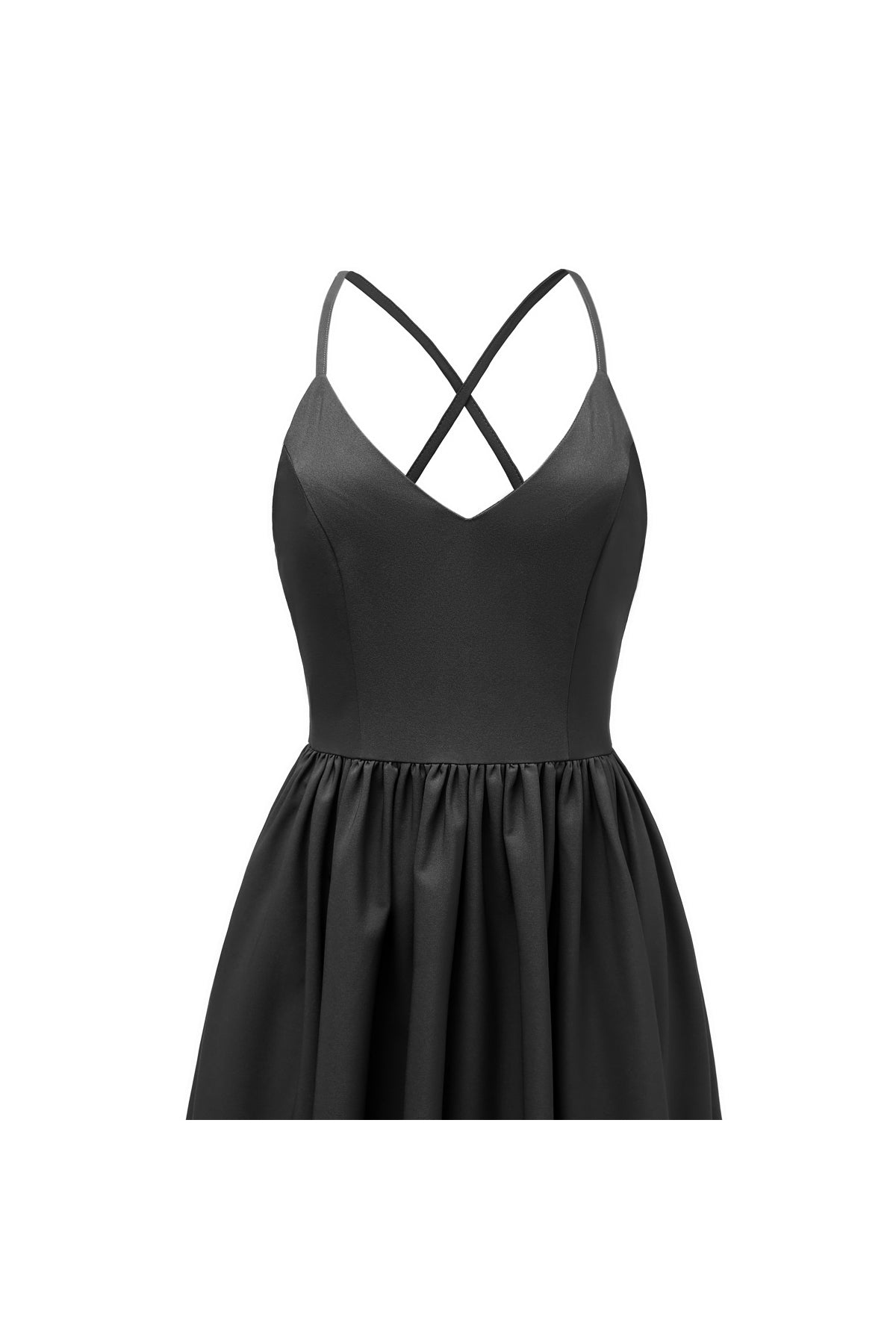 V-neck Criss Cross Spaghetti Straps Vintage Dresses