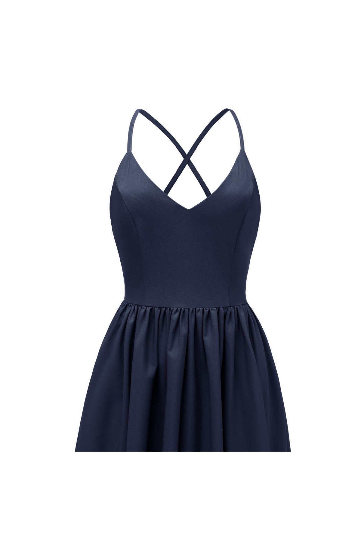 V-neck Criss Cross Spaghetti Straps Vintage Dresses