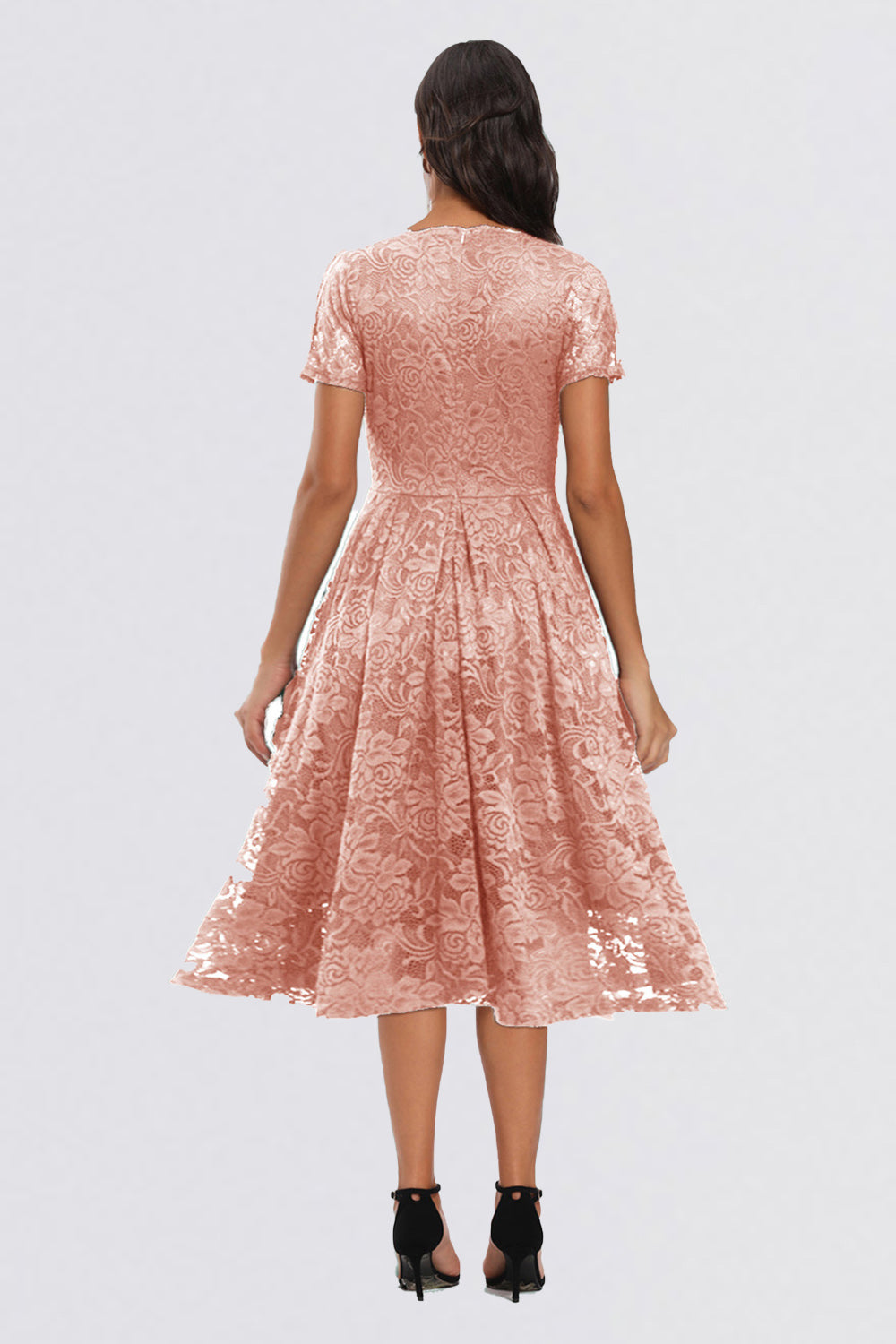 V-neck Lace Short Vintage Prom Dresses