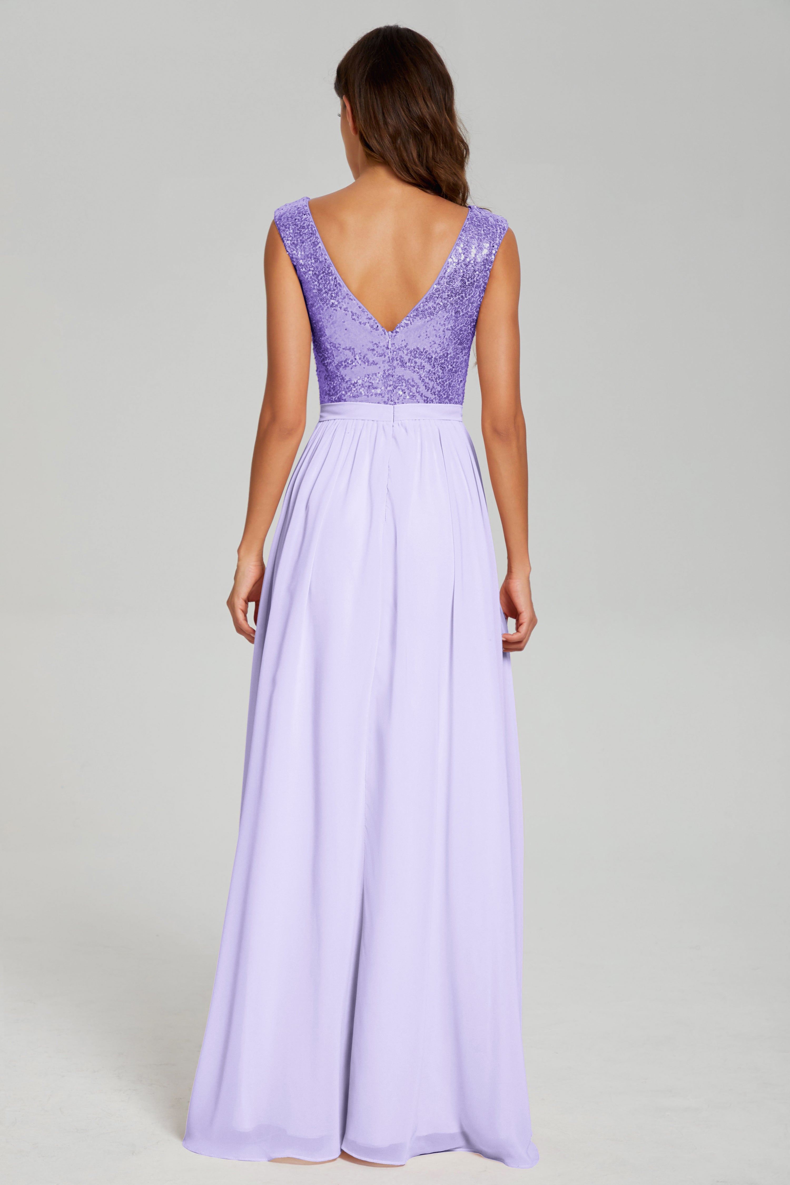 Sequins Bateau Split Prom Dresses