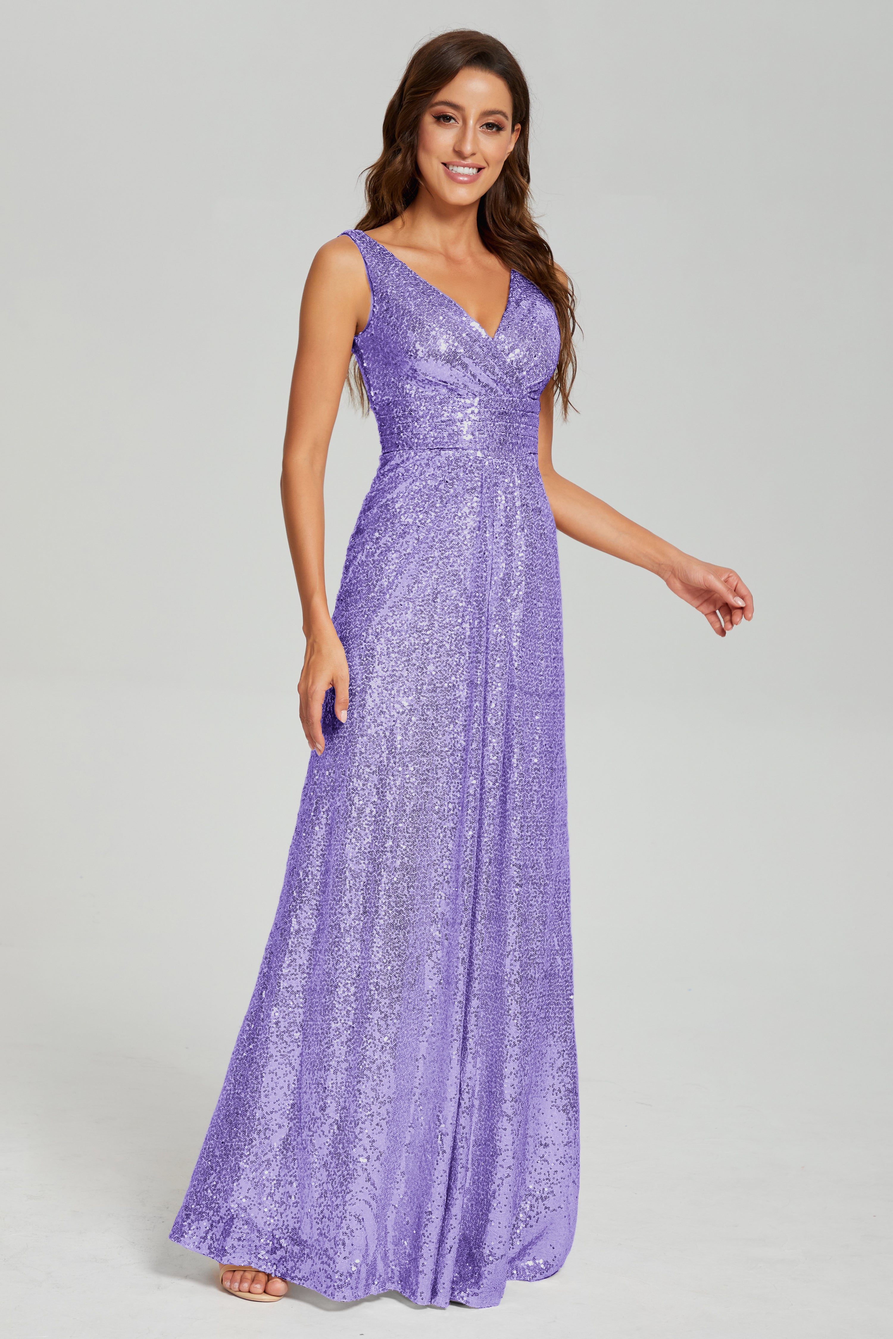 Sparkly Sequins Pleating Prom Dresses