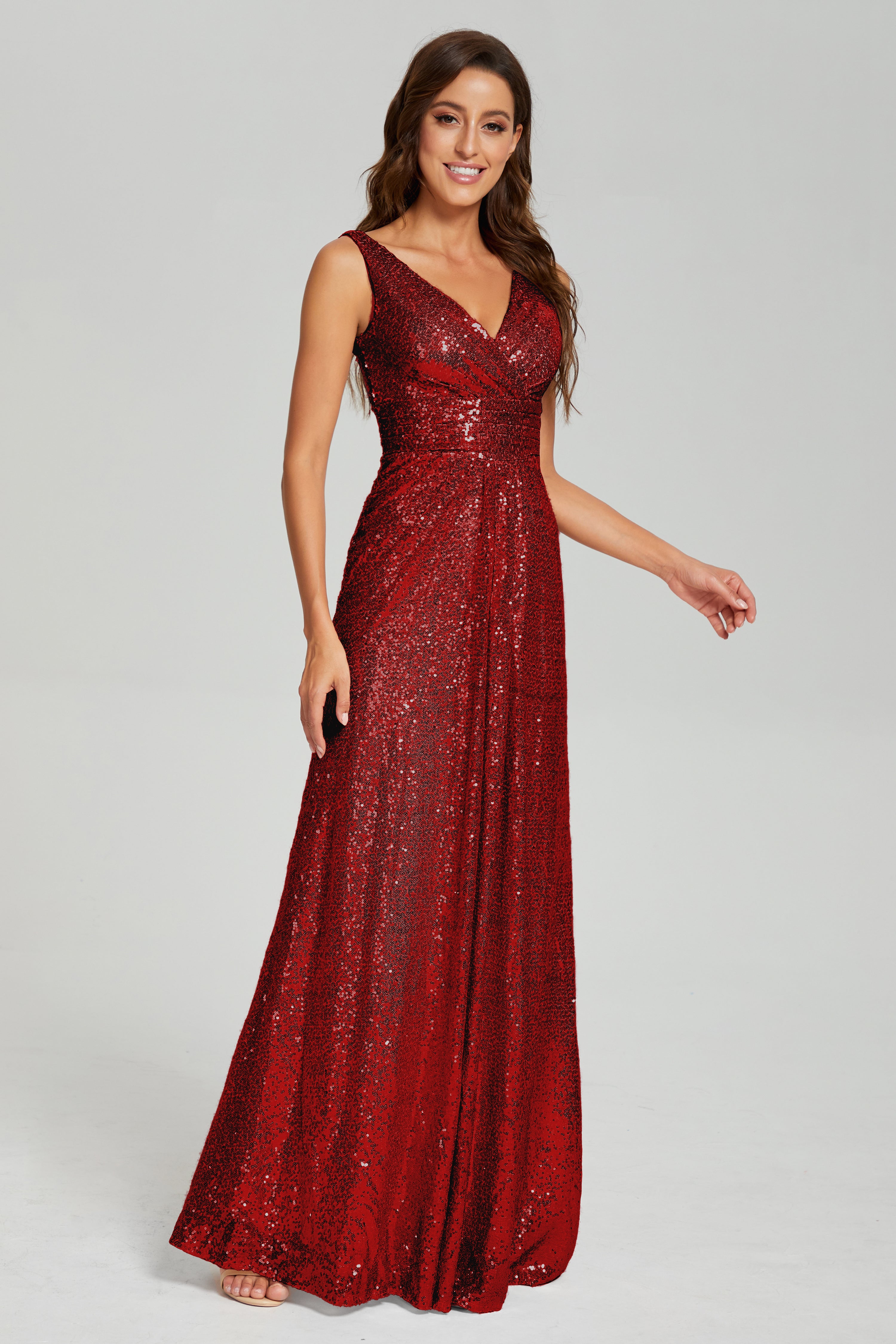 Sparkly Sequins Pleating Prom Dresses