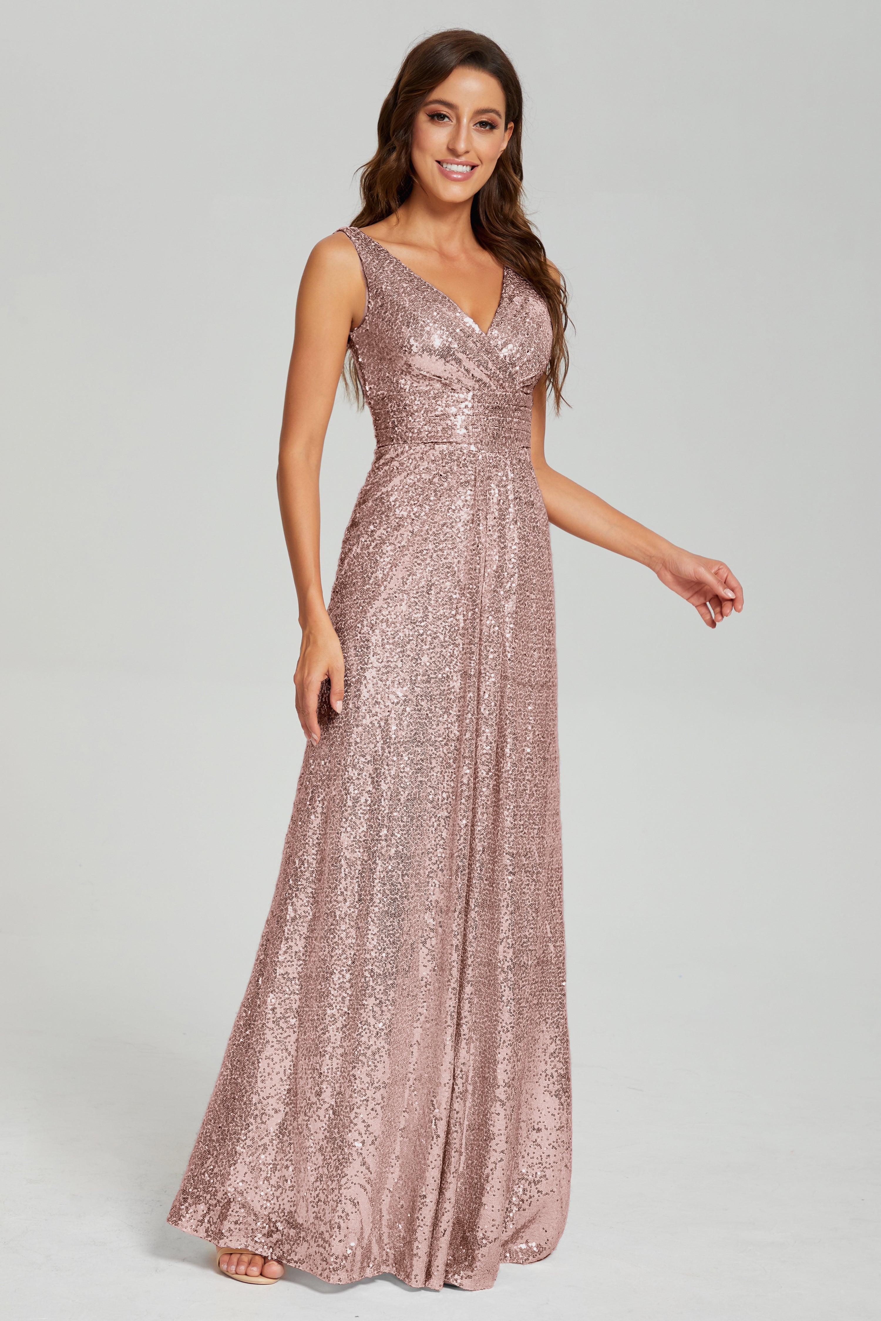 Sparkly Sequins Pleating Prom Dresses